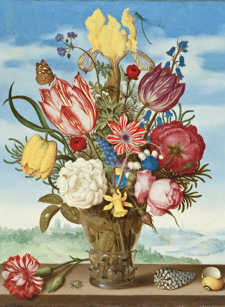 Bouquet of Flowers on a Ledge - Ambrosius Bosschaert the Elder