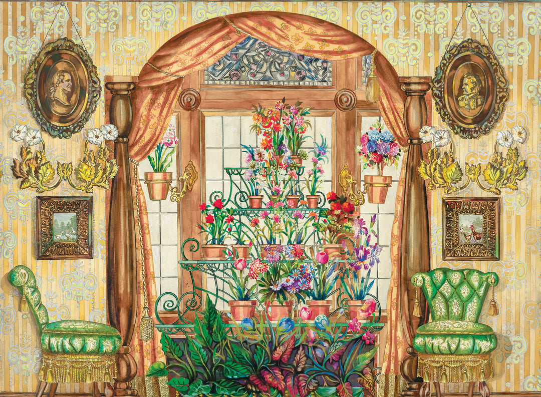 Conservatory Window with Flowers - Perkins Harnly