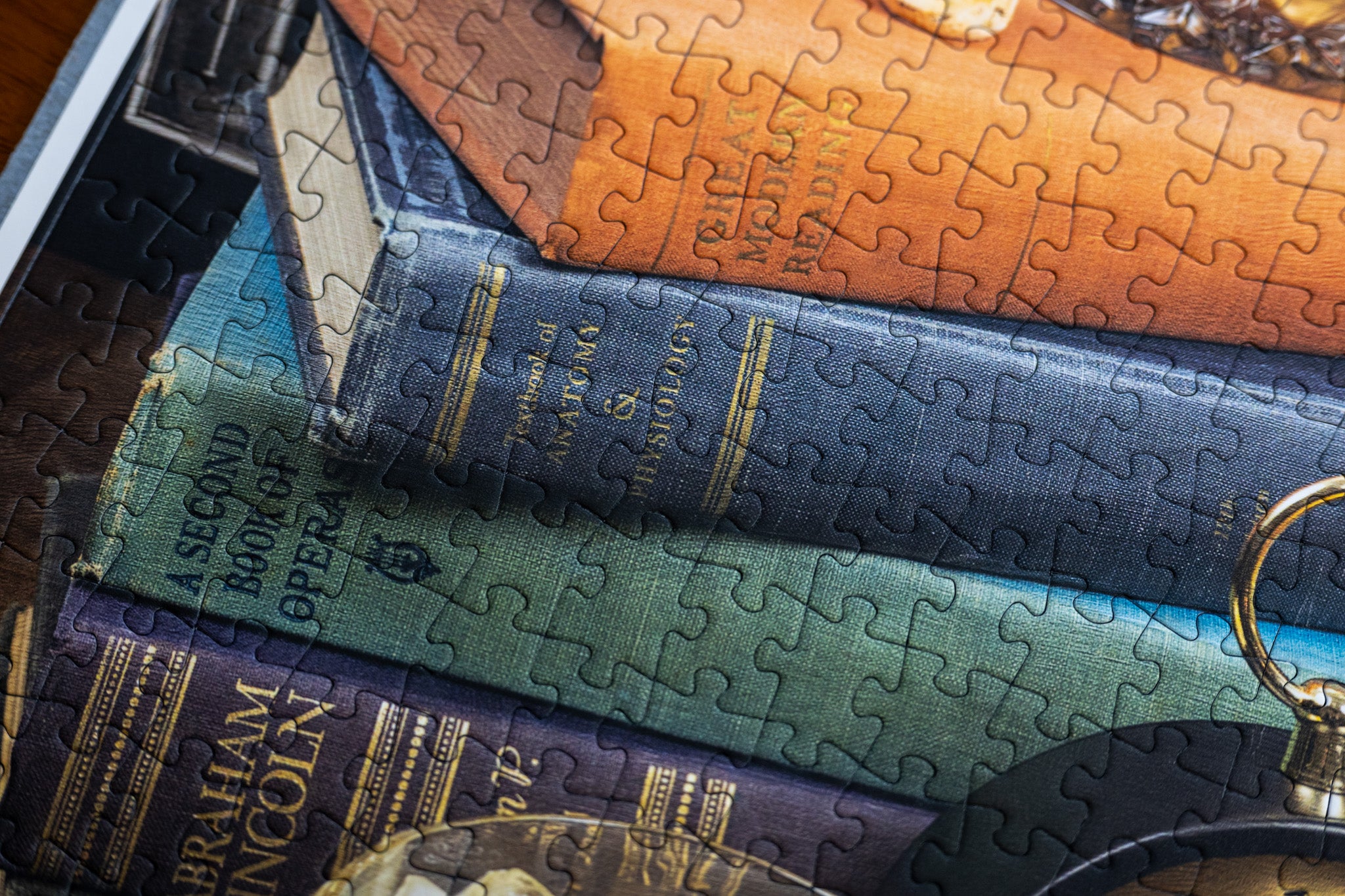 up close image of puzzle pieces from Aether puzzle's Aged to Perfection The Art of Bourbon puzzle